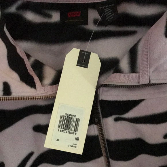 Levi's Skateboarding Mock Neck Zip Fleece Zebra Size XL NWT Gorpcore - Picture 13 of 13
